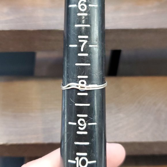 Size 8 Sterling Silver Handmade Wire Multiple Cat's Eye Stone Ring - Picture 4 of 6